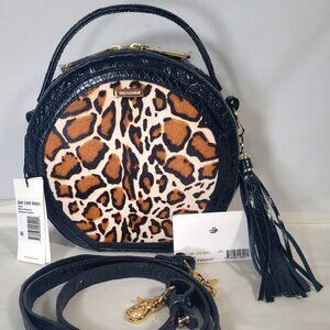 NWT BRAHMIN BLACK ROWENA REAL FUR/ CALF HAIR LANE CROSSBODY BAG/PURSE-TASSEL